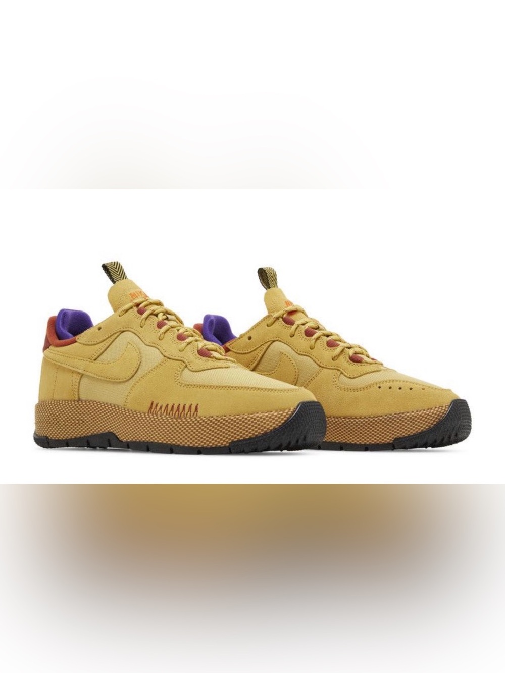 Nike Men’s Yellow with Purple-Lined Low-Top Sneakers